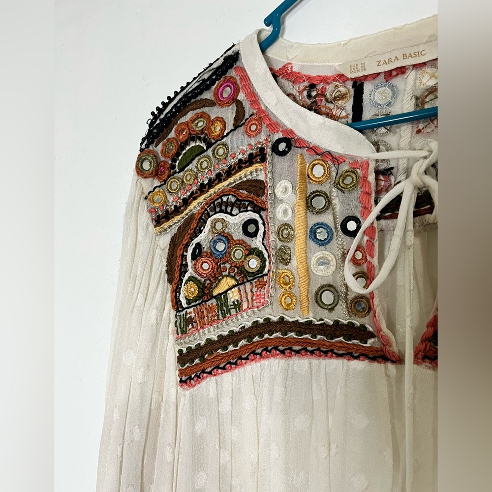 Zara Bohemian Embroidered Blouse
